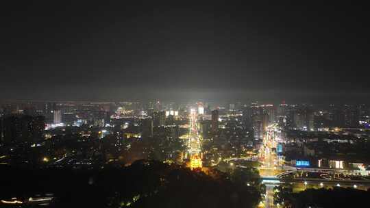 四川德阳城市大景夜景灯光航拍