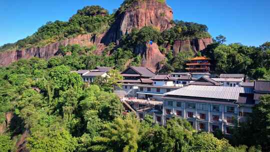 航拍韶关丹霞地貌 丹霞山阳元峰长老峰景区