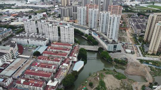 航拍城市风景 车流