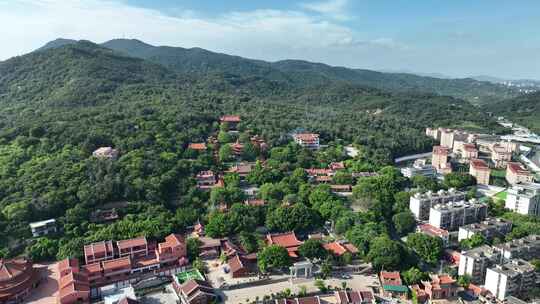 泉州南少林寺遗址航拍清源山南少林寺风景