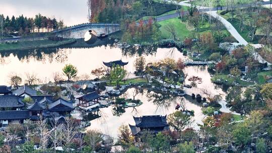 上海世博文化公园申园江南园林上海园林秋景