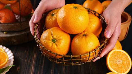 新鲜夏橙 新鲜橙子 秭归脐橙视频素材模板下载