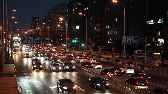 夜景街道 夜景车流 城市夜景