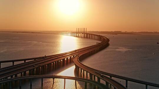 2022青岛跨海大桥航拍02视频素材模板下载