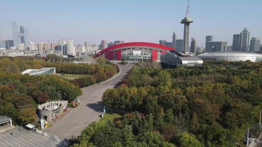 城市航拍南京奥林匹克中心