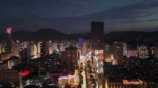 甘肃兰州夜景兰州城市夜景航拍