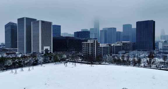 汉峪金谷城市雪景