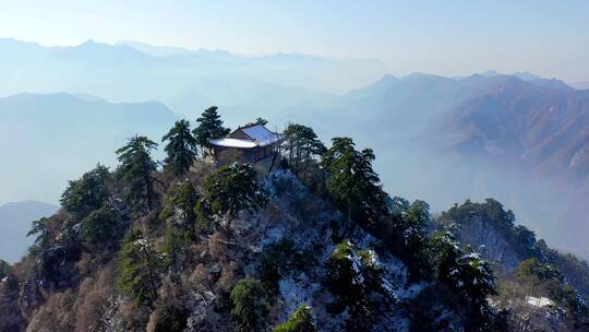 航拍陕西南五台山景区