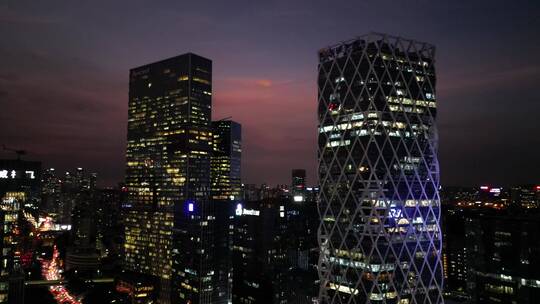航拍深圳市软件产业基地夜景