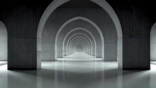 隧道穿梭光影交错科技感十足未来感