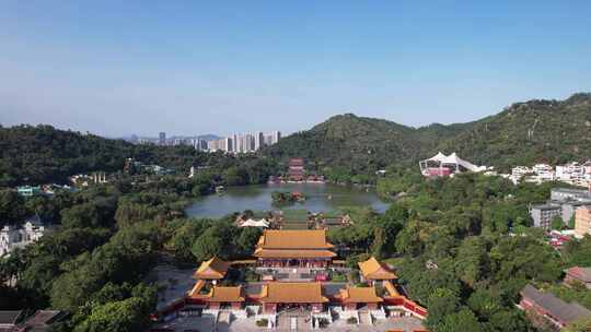 航拍珠海圆明新园旅游景区