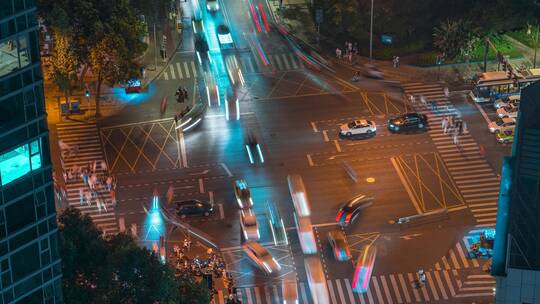 天仙桥北路_大慈寺路_车来车往_夜景延时