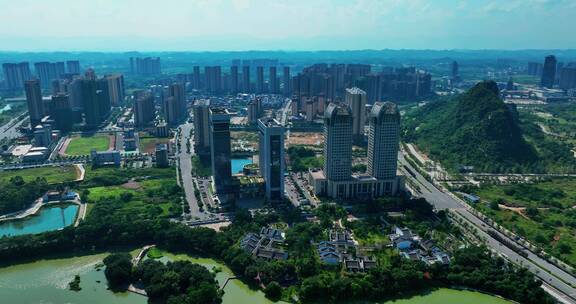 多镜头广西桂林临桂新区城市建筑多镜头