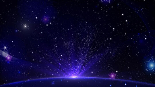 星空唯美光效树粒子背景视频AE模板
