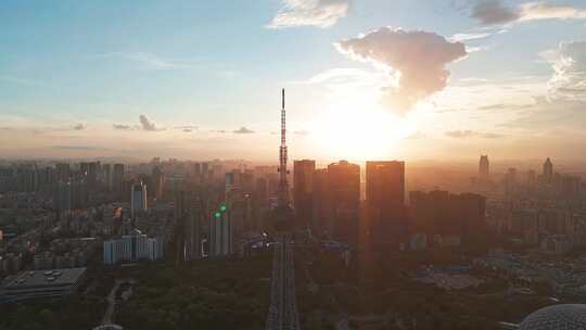 佛山电视塔日落航拍