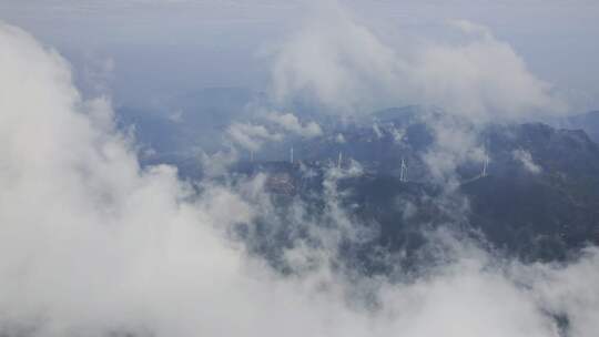 高空航拍俯视云雾山川自然风景