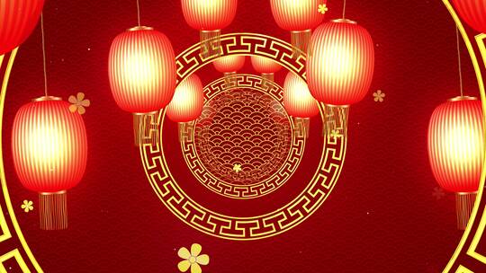 中国新年灯笼视频素材模板下载