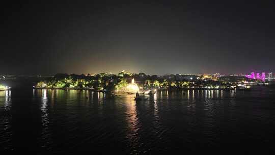 福建厦门鼓浪屿夜景航拍