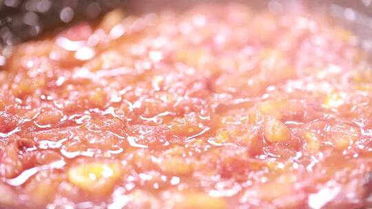 炒制番茄沙司番茄酱视频素材模板下载