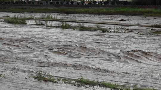 实拍暴雨后洪水 山洪  泥石流