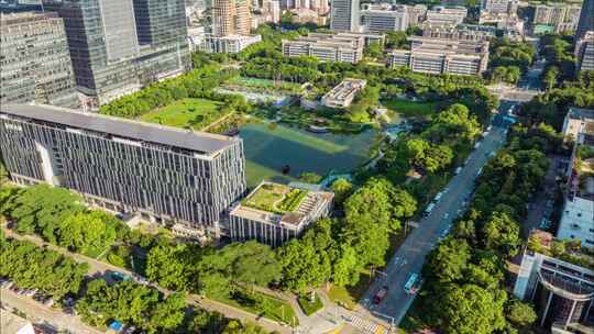 深圳_南山党建公园_党建基地_航拍延时