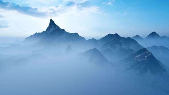 大气雪山 雪山延时