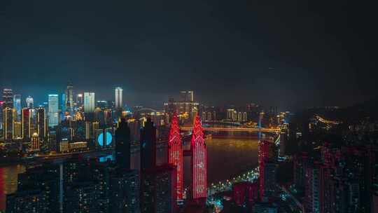 重庆双子塔喜来登夜景