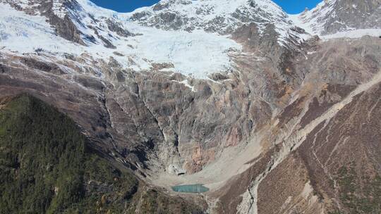 藏区仙境梅里雪山森林航拍高清4k素材