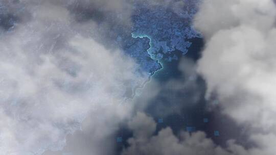 云雾俯冲勾勒轮廓-漳州地图