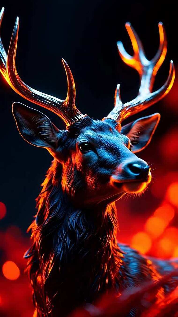 特写梦幻光影鹿素材