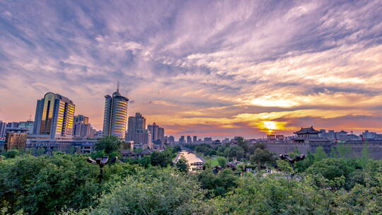 宣传片延时拍摄西安明城墙视频素材