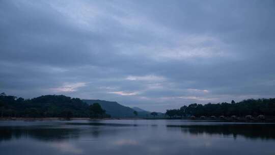 东莞同沙生态公园夜景湖光山色风光延时