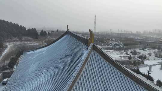 庆都山景区雪景航拍