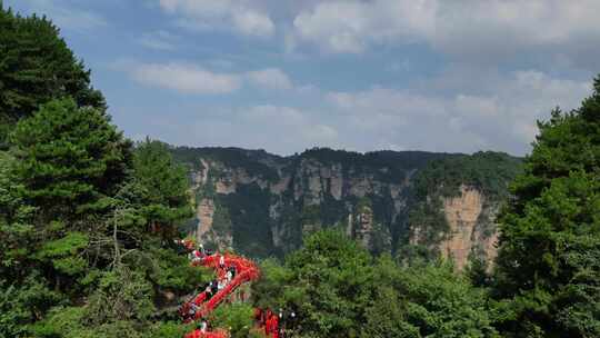 湖南省张家界景区阿凡达取景地奇峰穿云航拍