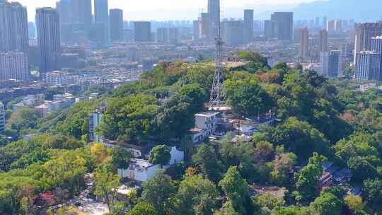 乌山历史风貌区风景区航拍福州鼓楼区乌山路