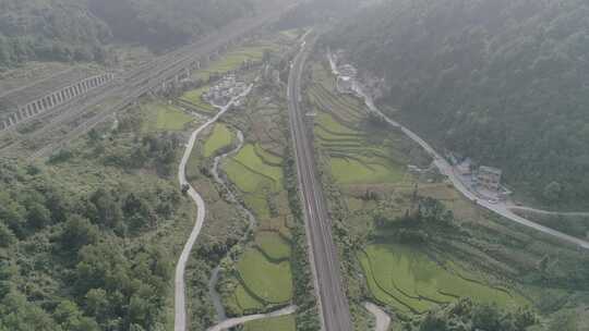 贵州乡村道路高速航拍