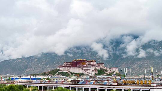 西藏拉萨布达拉宫延时视频素材模板下载