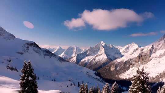 雪山自然风光全景