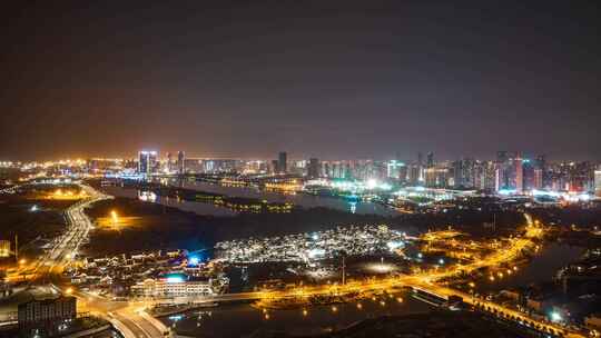 日照夜景-航拍延时合集视频素材模板下载