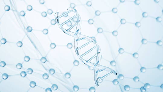 透明生物科技DNA结构3D渲染