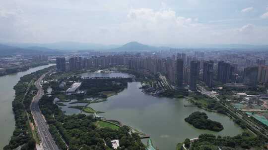 福建漳州碧湖生态公园航拍