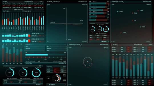 数据科幻屏幕HUD操作系统智能界面交互视频素材模板下载