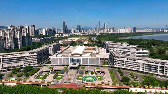 深圳福田区香港大学深圳医院大气航拍