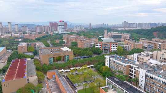 福州大学旗山校区航拍校园风景风光