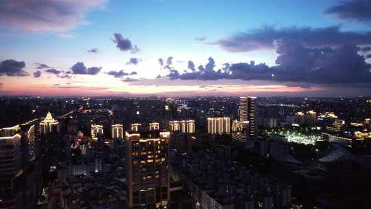 佛山市区夜景航拍