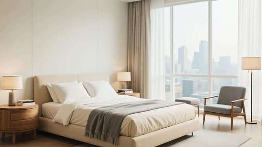现代简约风格卧室室内场景