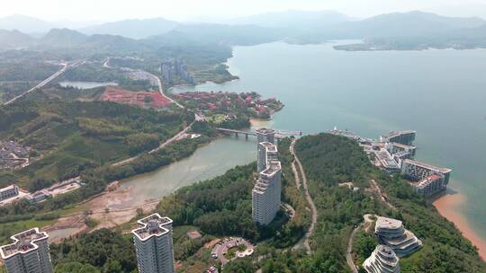 航拍 太平湖 湖岸 特色建筑 海景房 湖景房