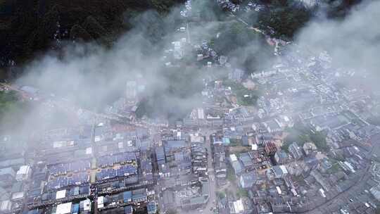 桂林山水烟雨漓江兴坪古镇航拍风光4K