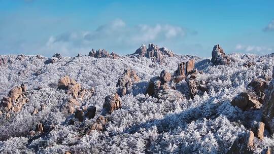 青岛崂山雪景崂山雾凇