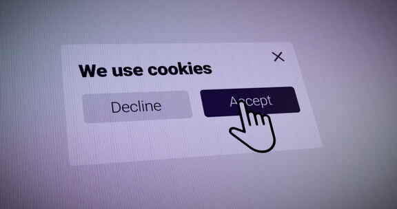 鼠标光标点击接受网站上的Cookie通知